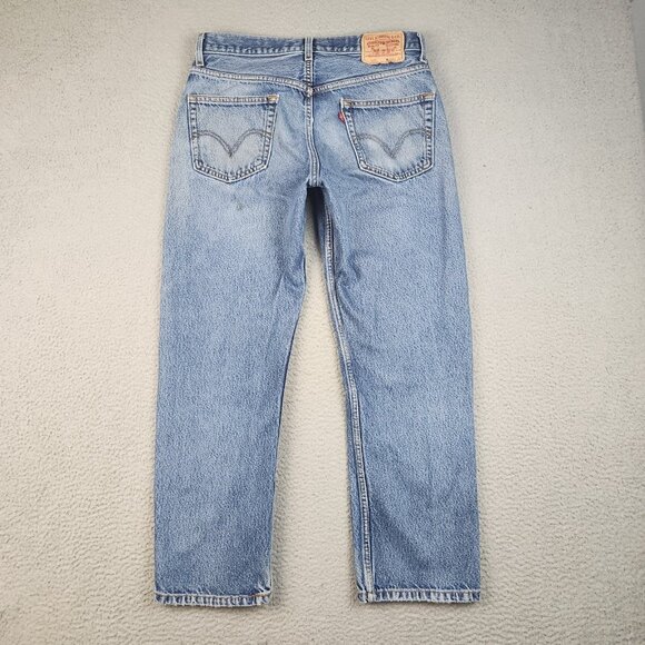 Levis Jeans Mens 34x30 Blue Denim Straight Leg 505 Mid Rise Classic American - Picture 12 of 15
